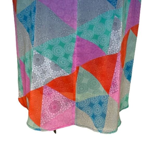 Desigual blue oton sleeveless geometric triangle dress size 40 medium - Picture 7 of 16